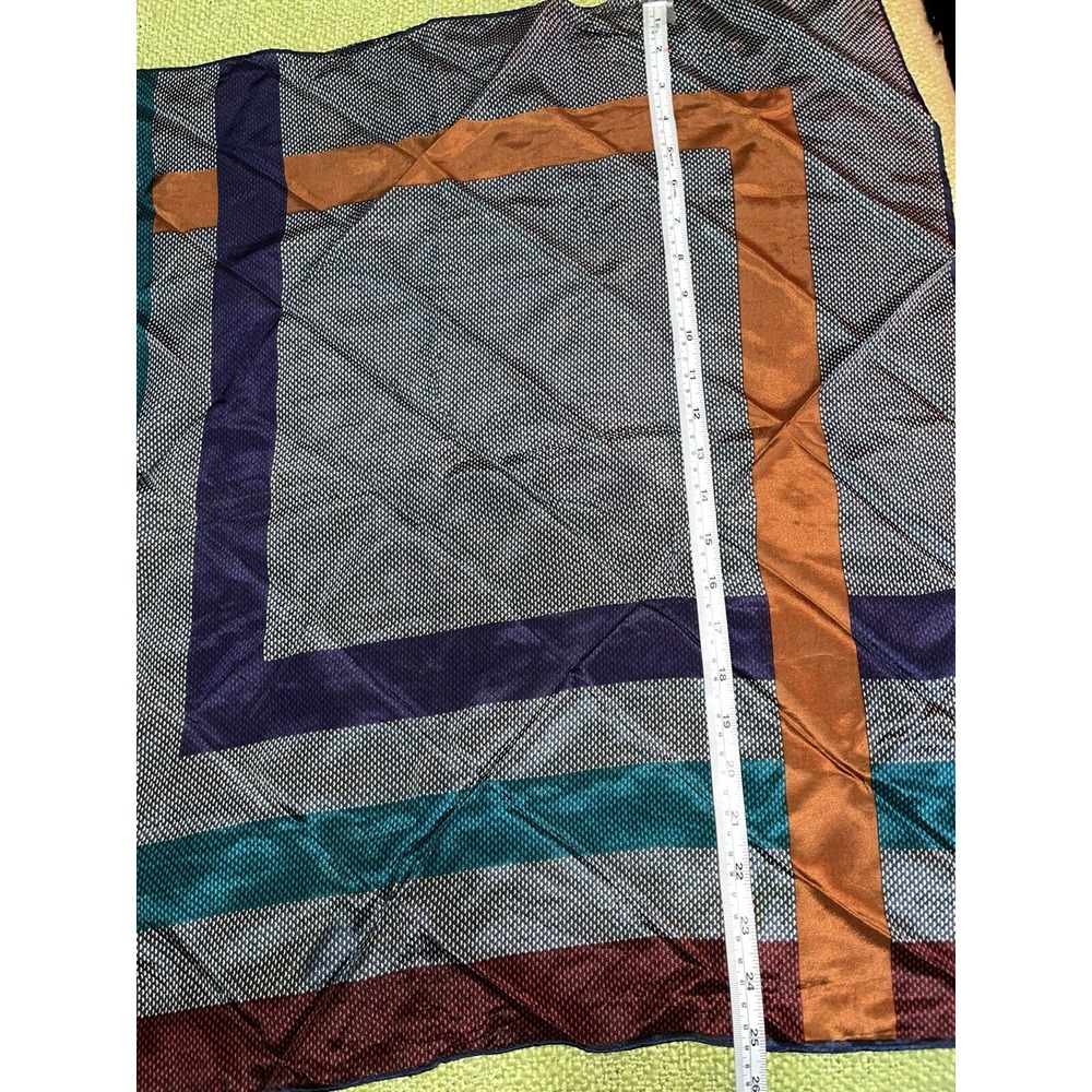 silk scarves lot of‎ 3 , 1 handrolled scarf , ocean , geometric , floral - Picture 4 of 15